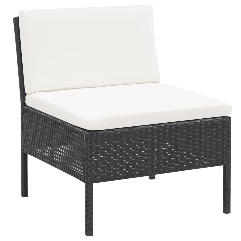 6-delige Loungeset met kussens poly rattan