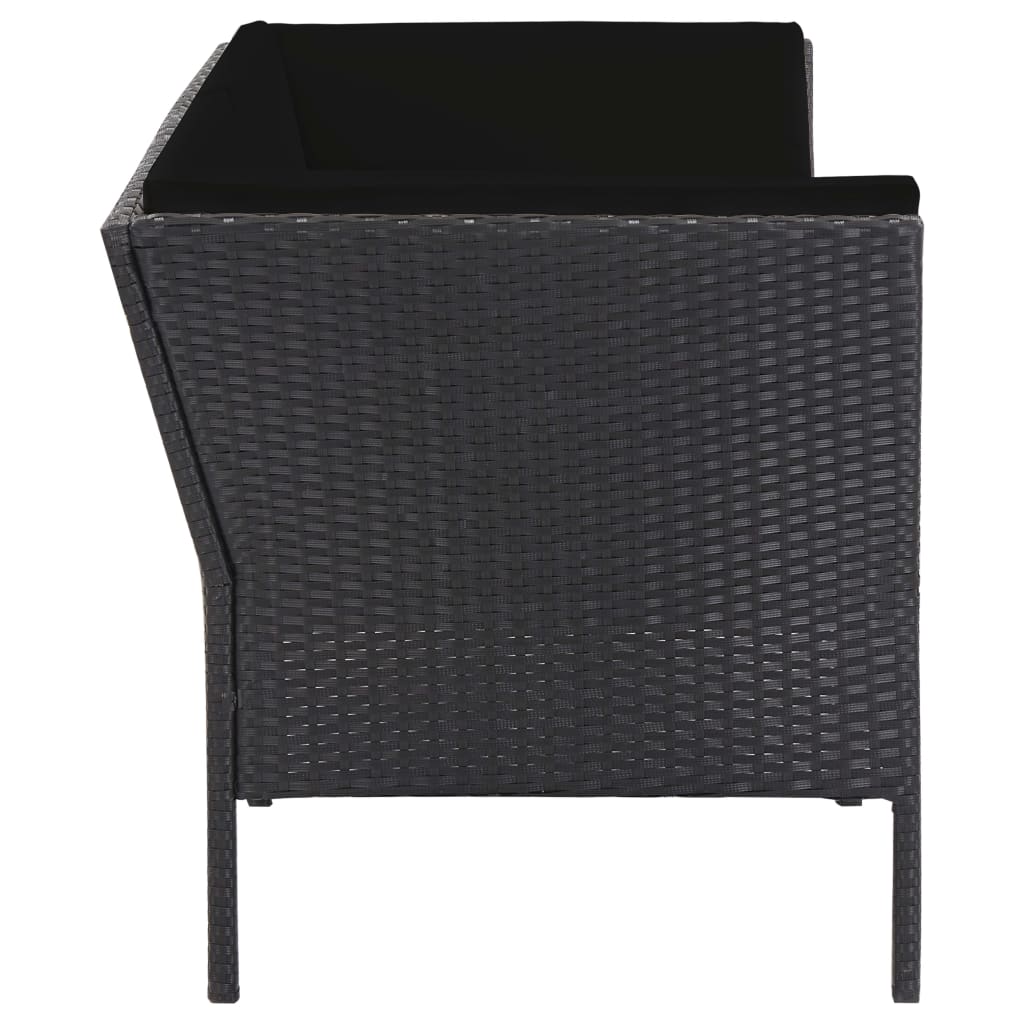 6-delige Loungeset met kussens poly rattan