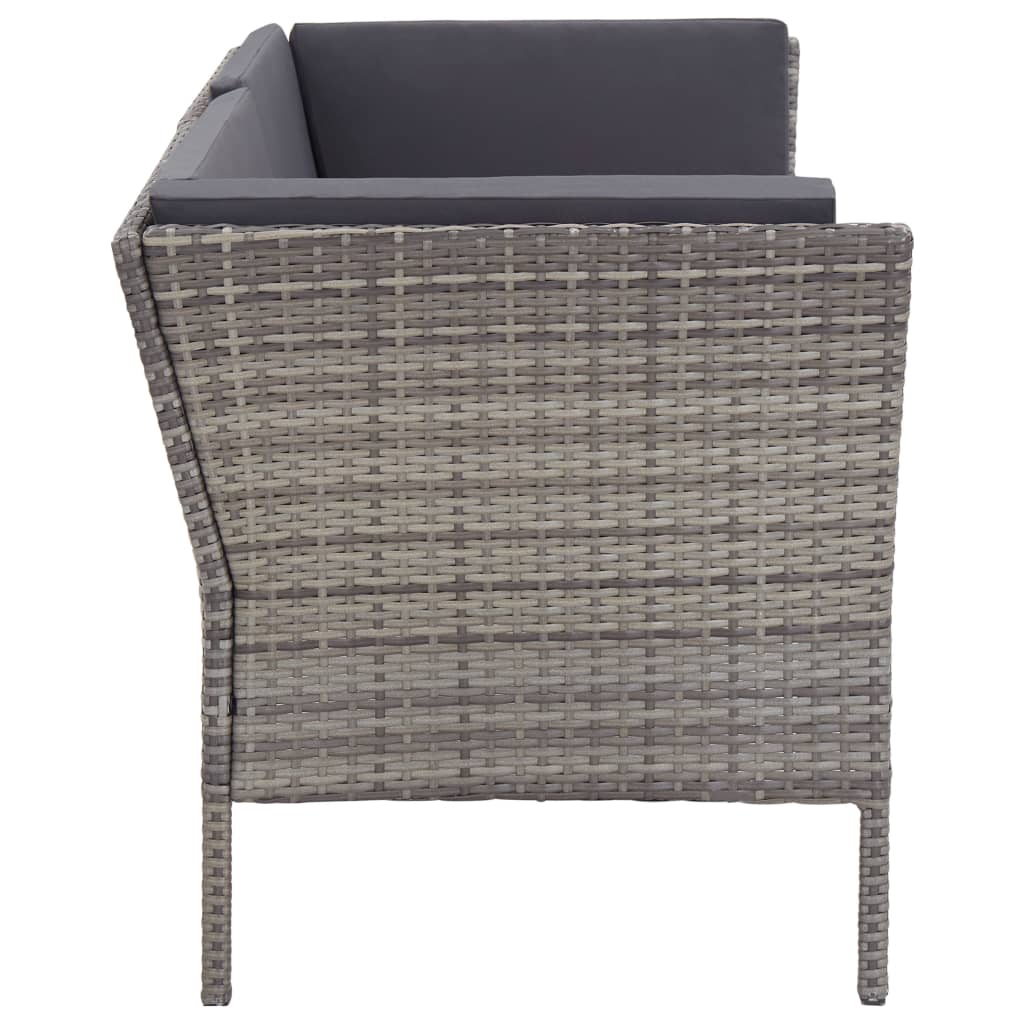 6-delige Loungeset met kussens poly rattan