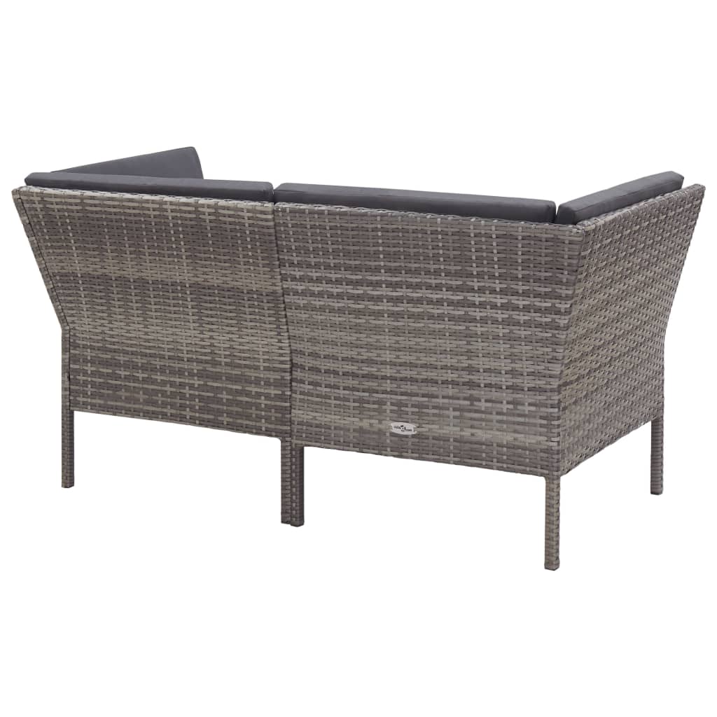 6-delige Loungeset met kussens poly rattan