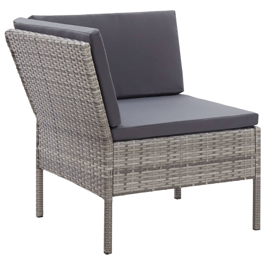 6-delige Loungeset met kussens poly rattan