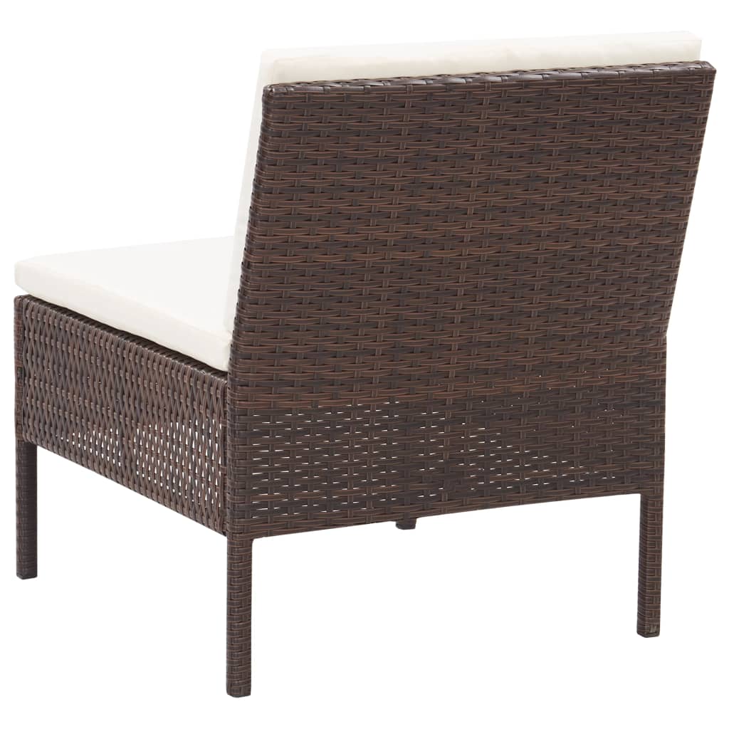 5-delige Loungeset met kussens poly rattan