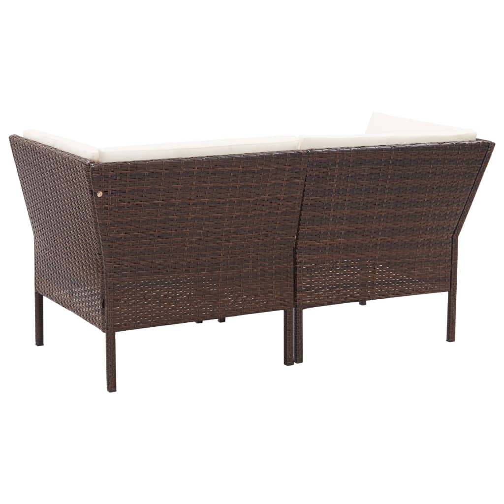 6-delige Loungeset met kussens poly rattan