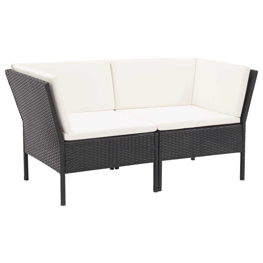 6-delige Loungeset met kussens poly rattan