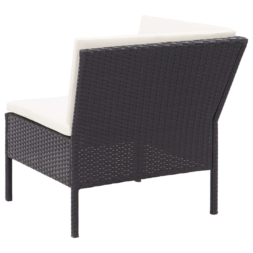 6-delige Loungeset met kussens poly rattan