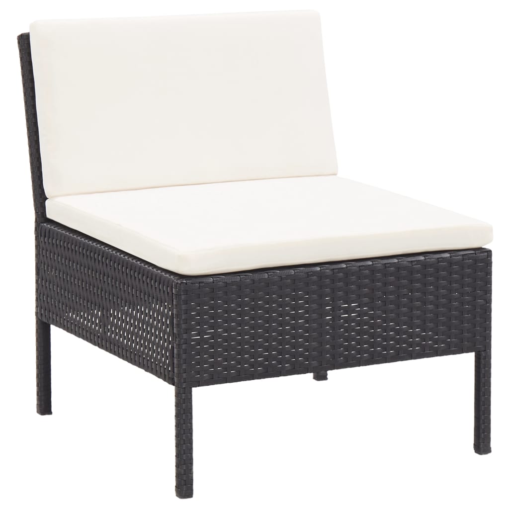 6-delige Loungeset met kussens poly rattan