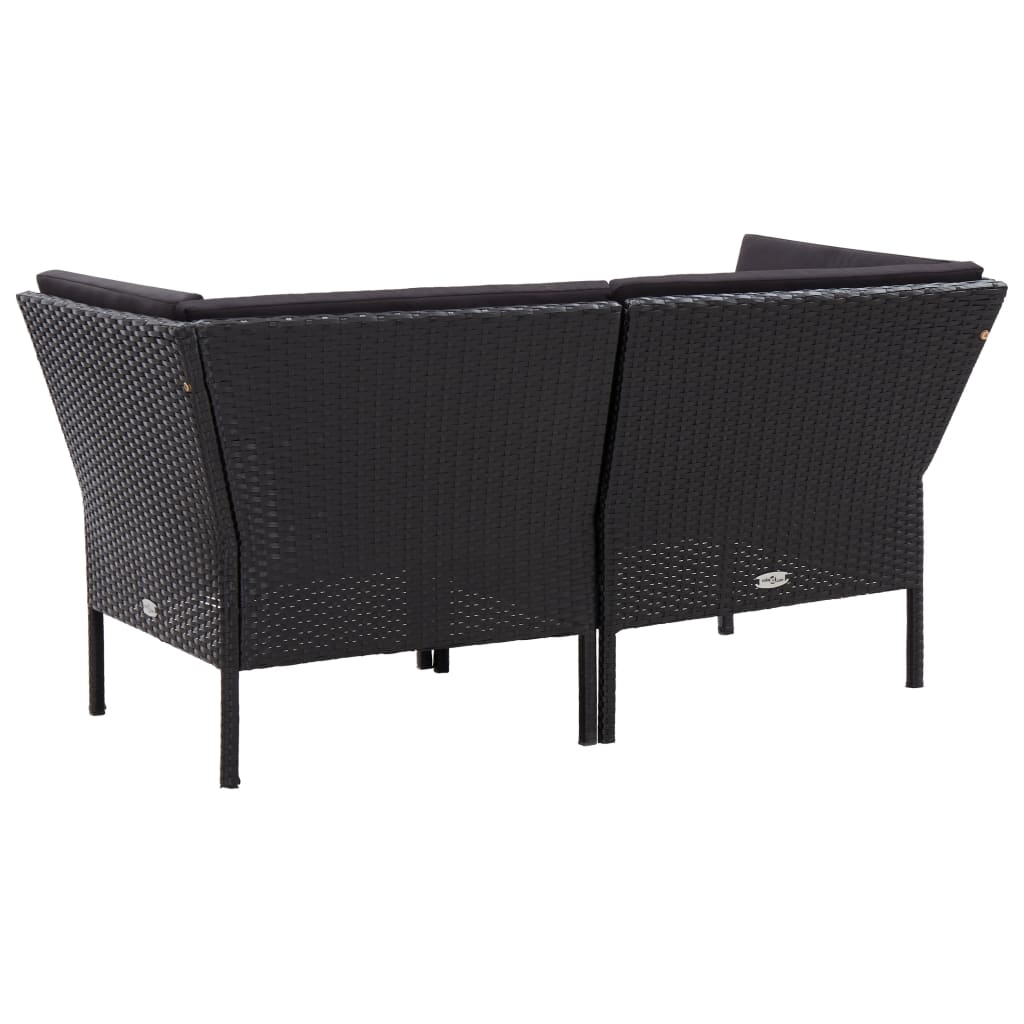 6-delige Loungeset met kussens poly rattan