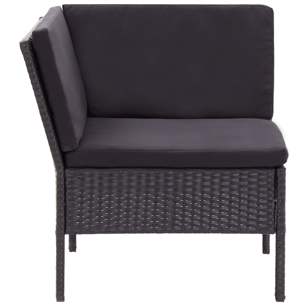 6-delige Loungeset met kussens poly rattan