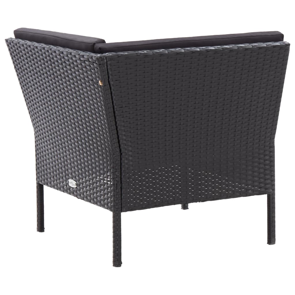 6-delige Loungeset met kussens poly rattan