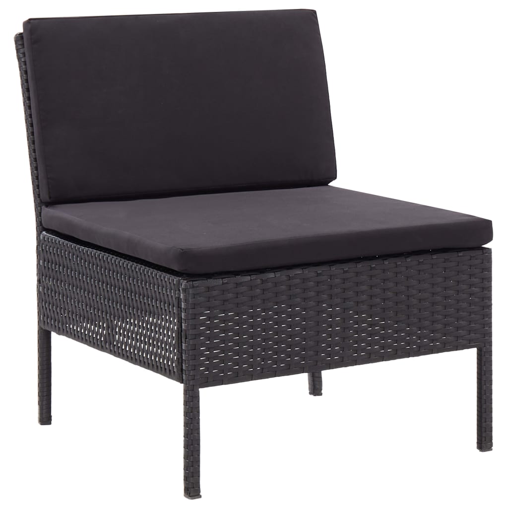 6-delige Loungeset met kussens poly rattan