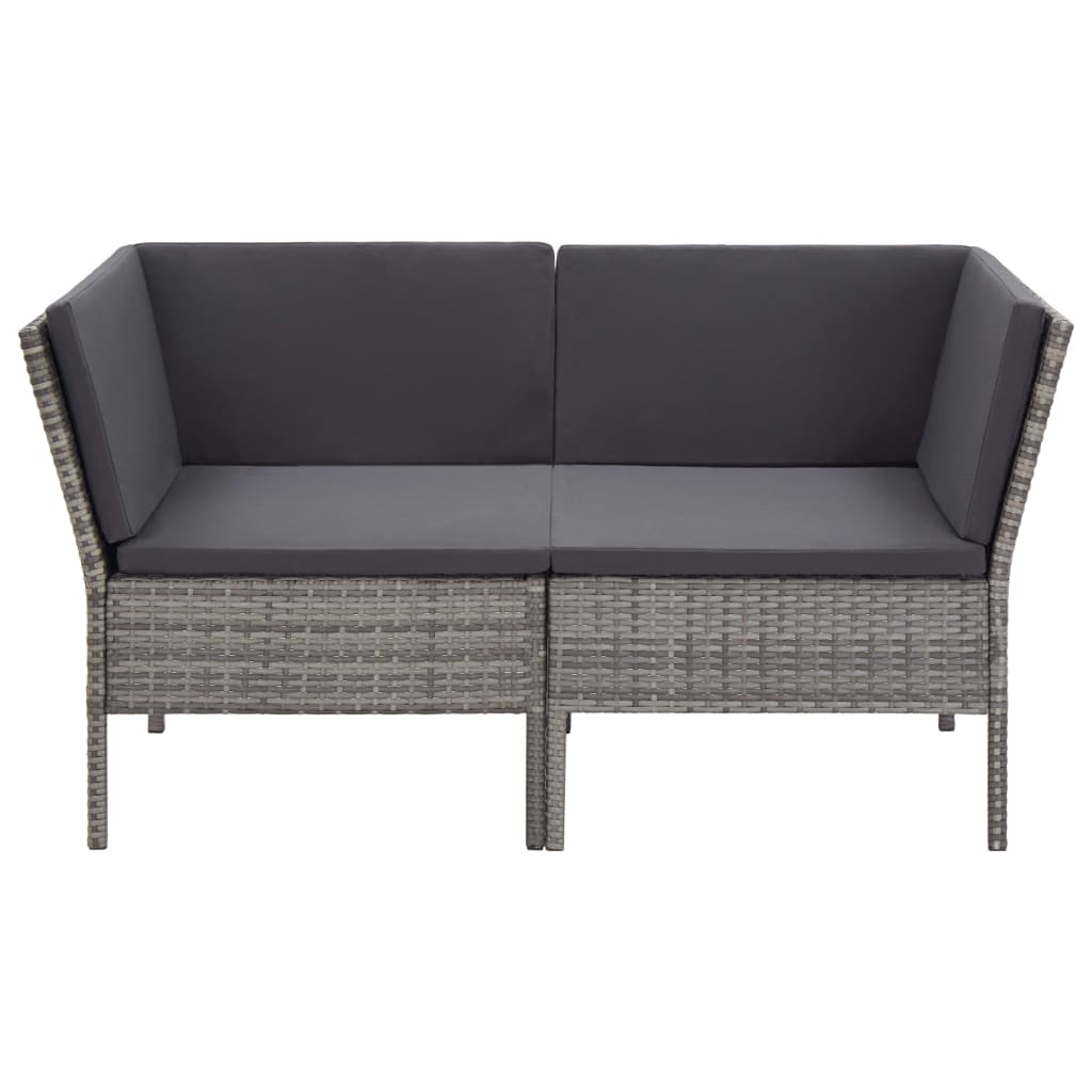 6-delige Loungeset met kussens poly rattan