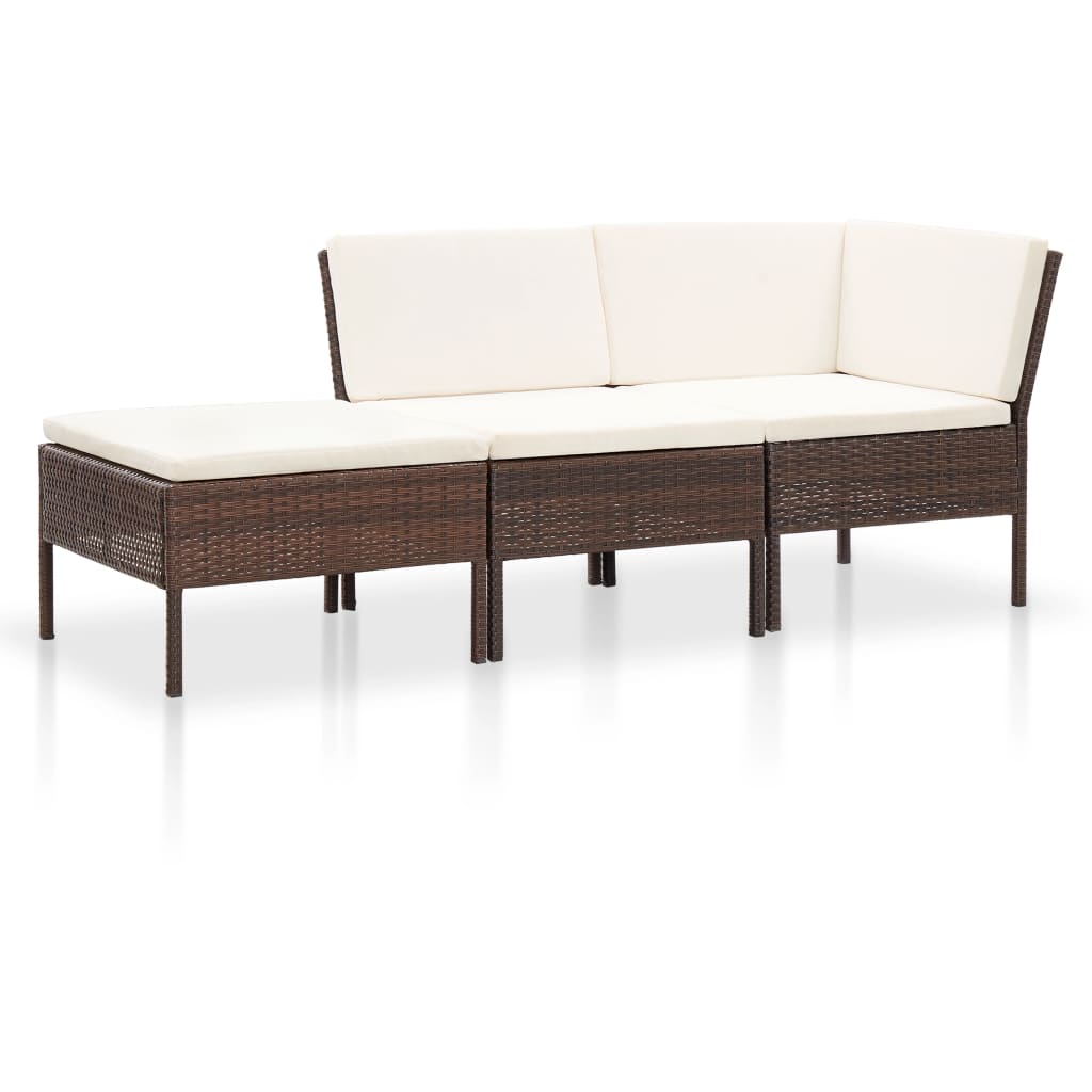 8-delige Loungeset met kussens poly rattan