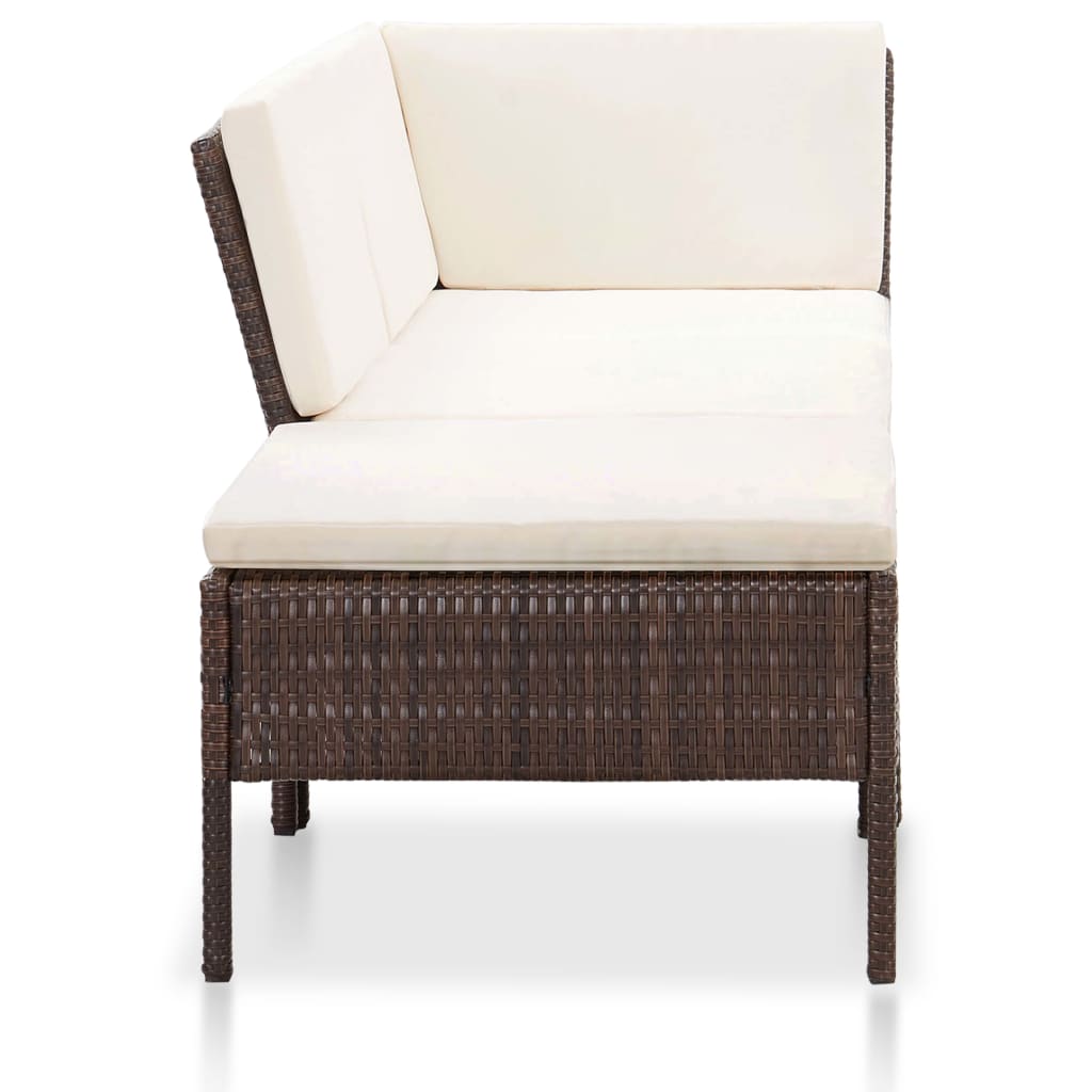 8-delige Loungeset met kussens poly rattan