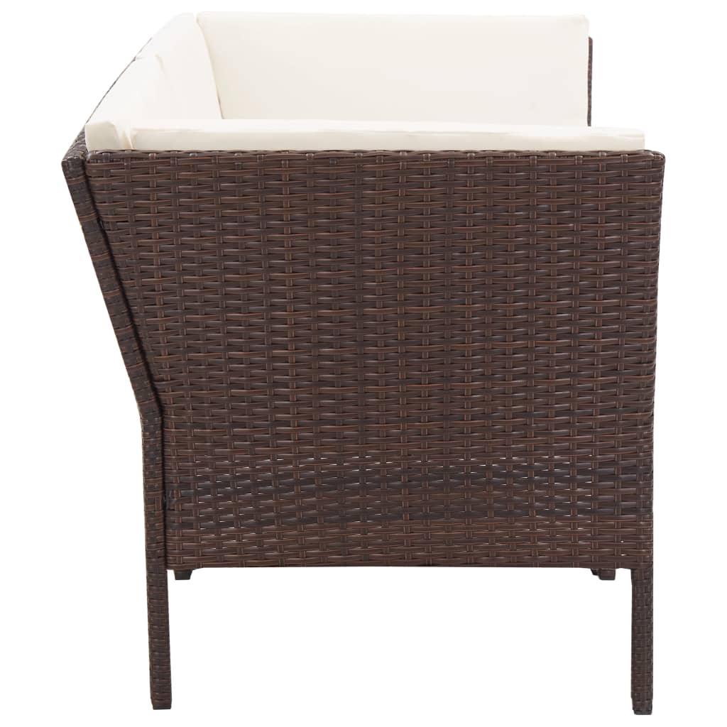 8-delige Loungeset met kussens poly rattan