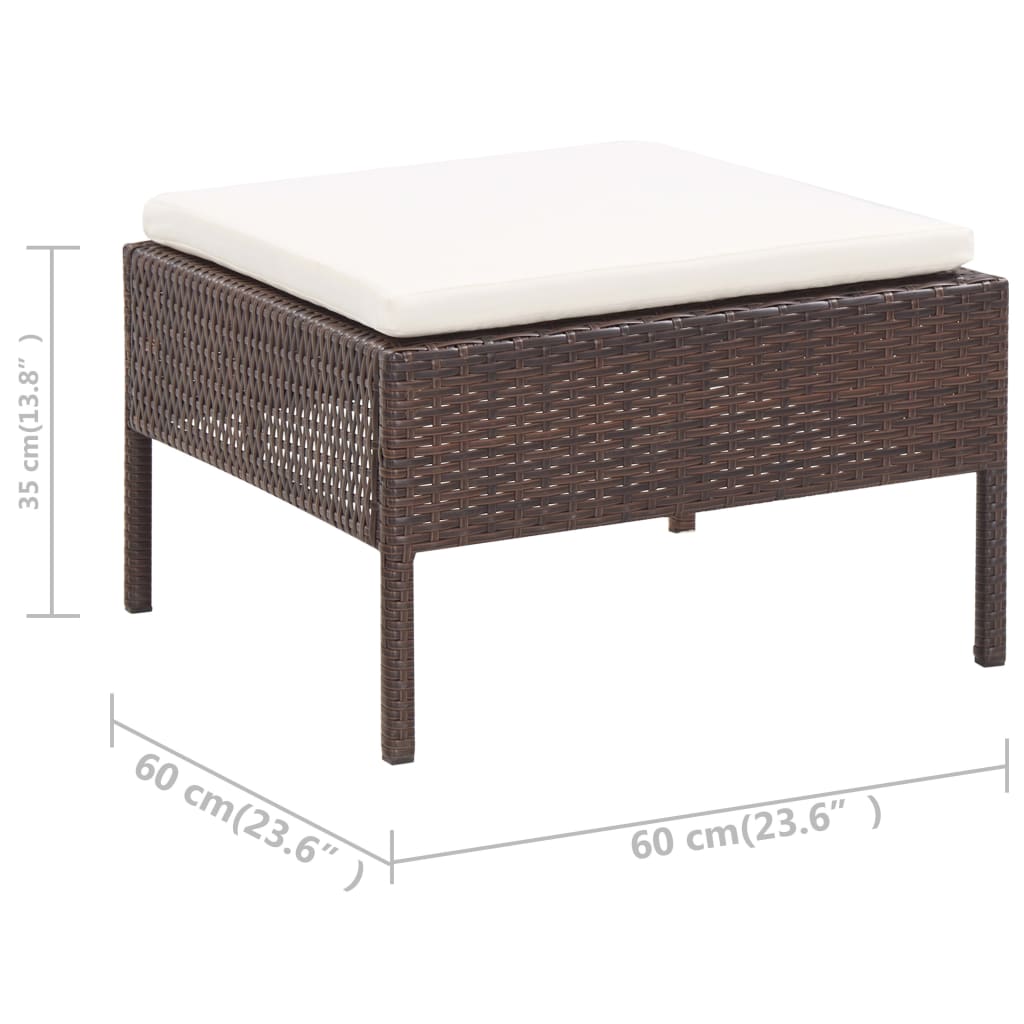 3-delige Loungeset met kussens poly rattan