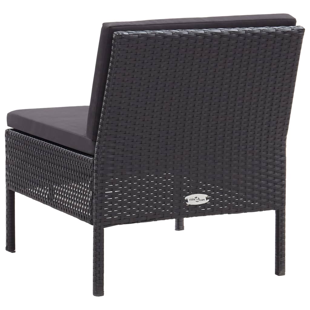 3-delige Loungeset met kussens poly rattan