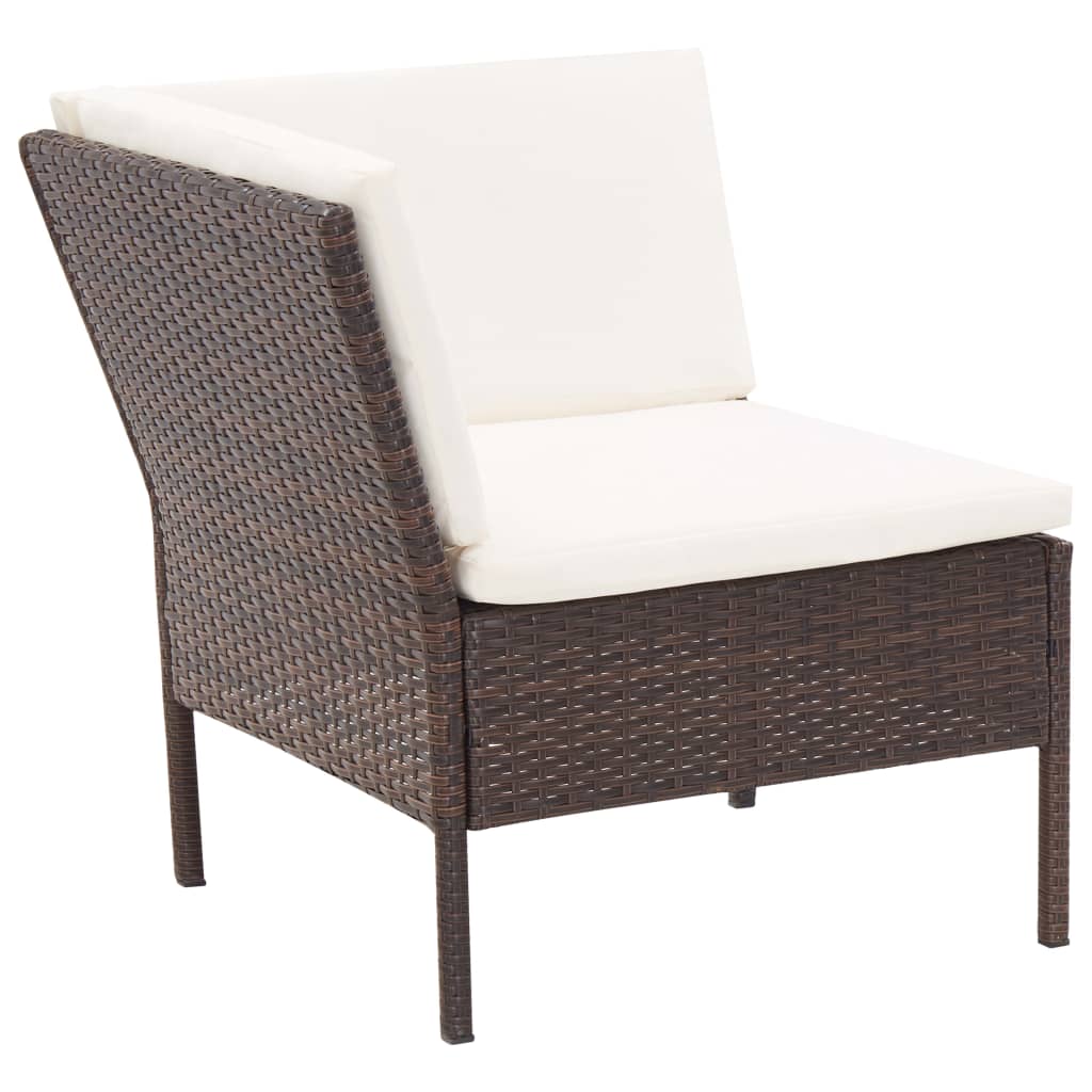 3-delige Loungeset met kussens poly rattan