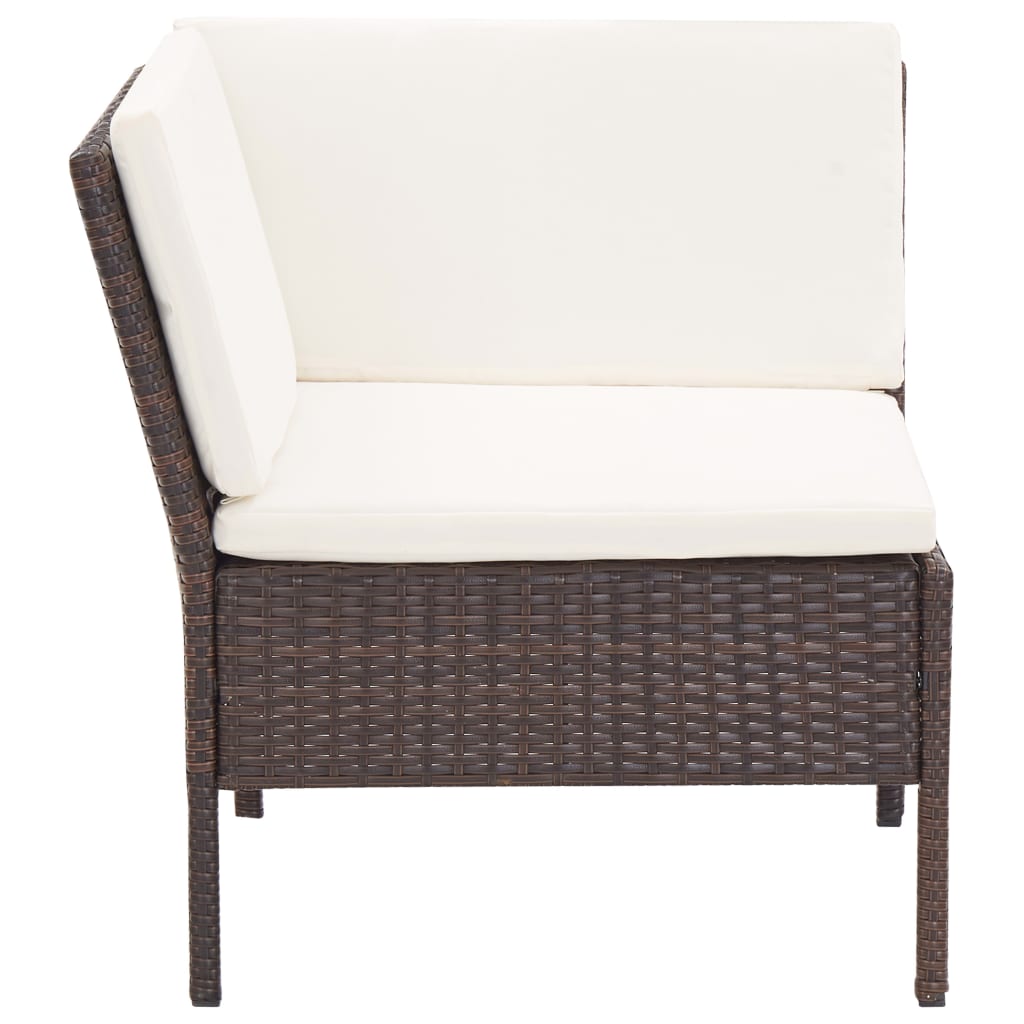 3-delige Loungeset met kussens poly rattan