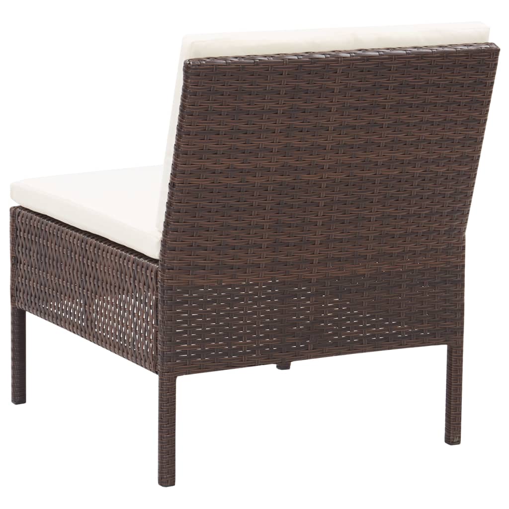 3-delige Loungeset met kussens poly rattan