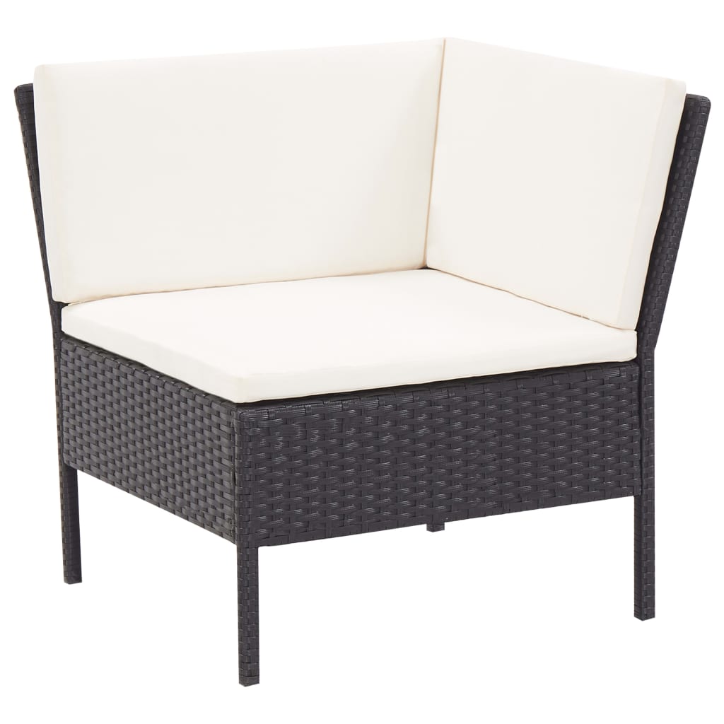 3-delige Loungeset met kussens poly rattan