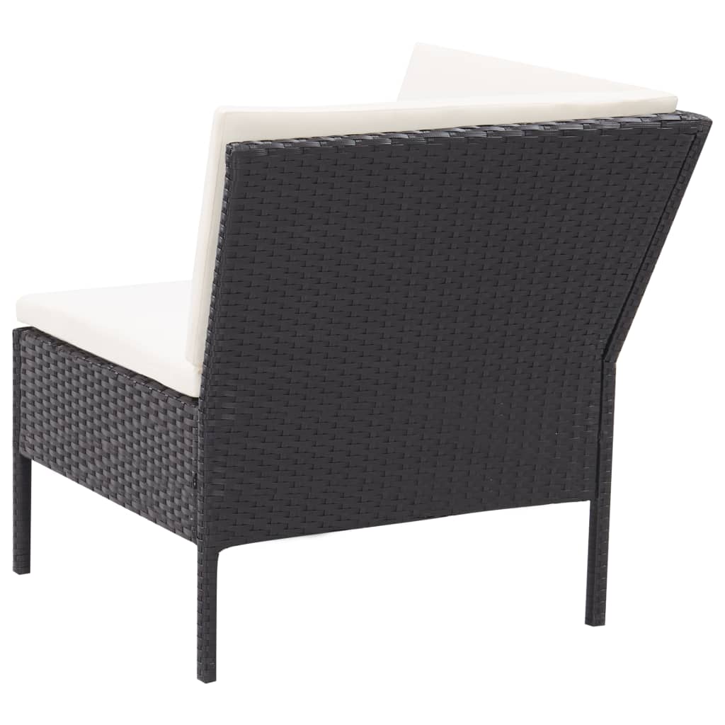 3-delige Loungeset met kussens poly rattan