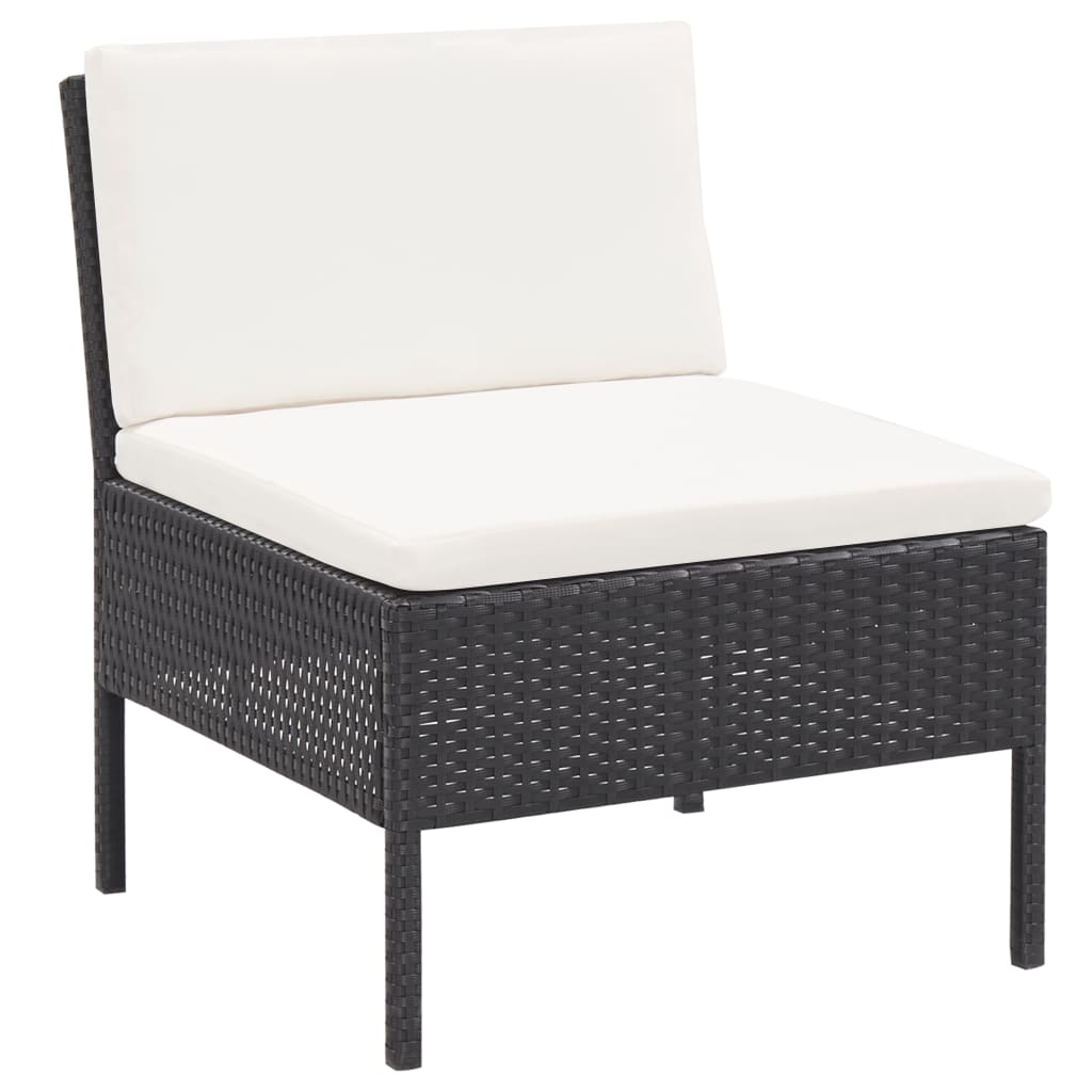 3-delige Loungeset met kussens poly rattan