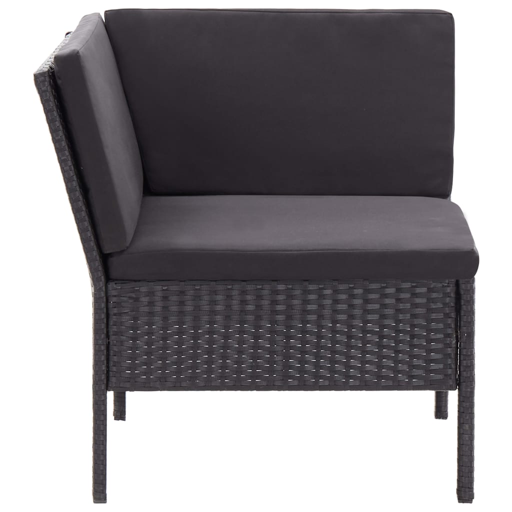 3-delige Loungeset met kussens poly rattan