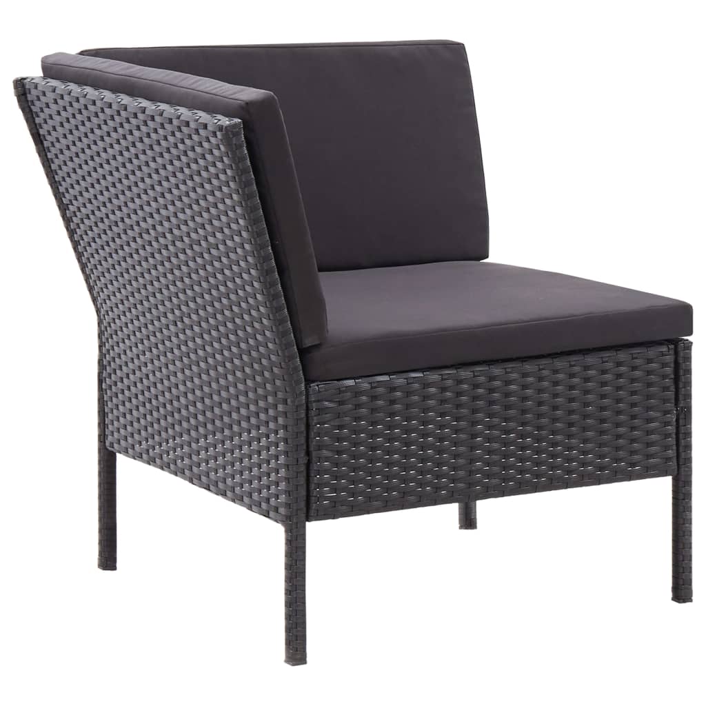 3-delige Loungeset met kussens poly rattan