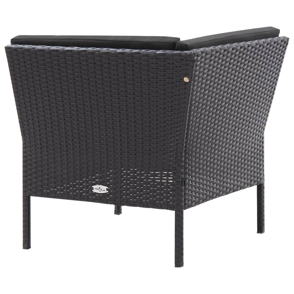 3-delige Loungeset met kussens poly rattan