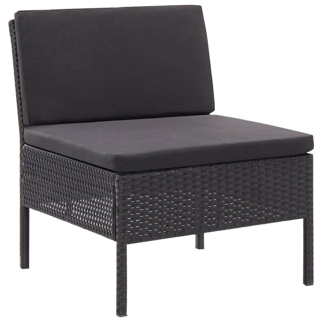 3-delige Loungeset met kussens poly rattan