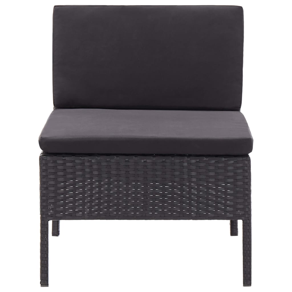 3-delige Loungeset met kussens poly rattan