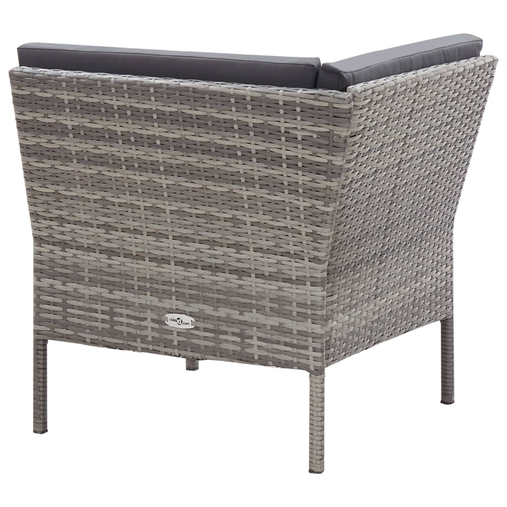 3-delige Loungeset met kussens poly rattan