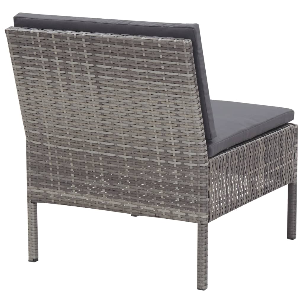 3-delige Loungeset met kussens poly rattan