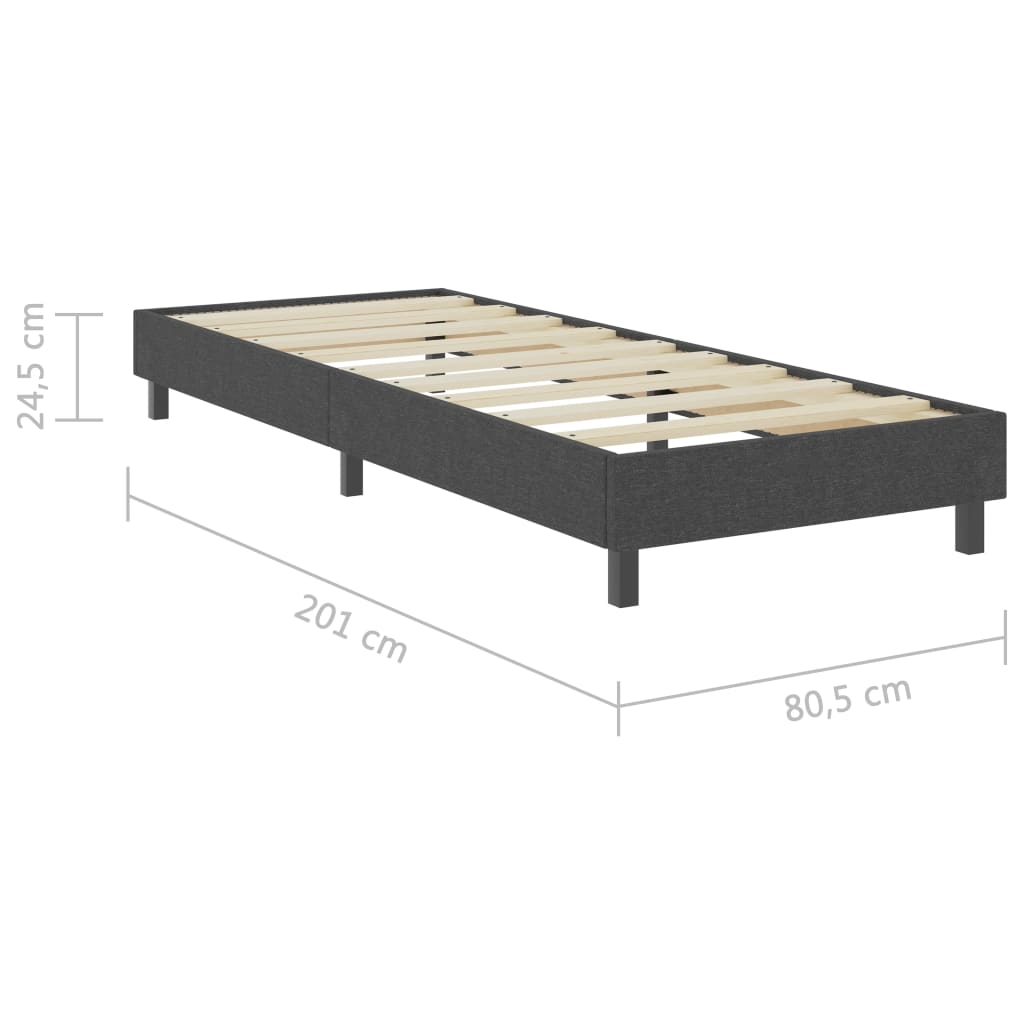 Boxspringframe stof grijs 90x200 cm