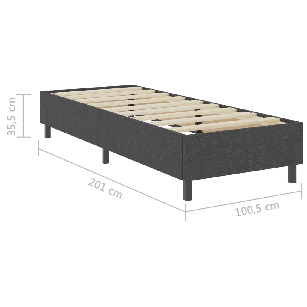 Boxspringframe stof grijs 90x200 cm