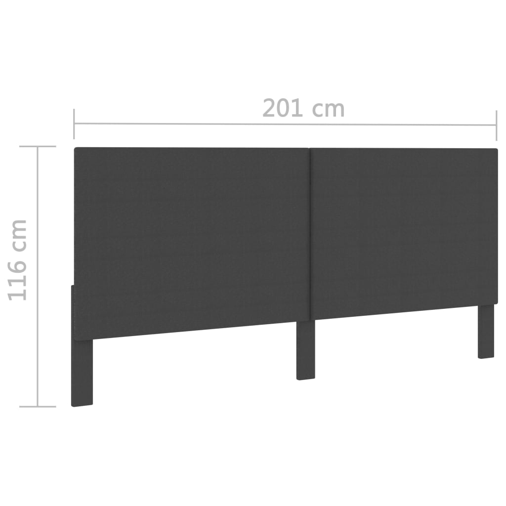 Hoofdbord 140x200 cm getuft stof donkergrijs