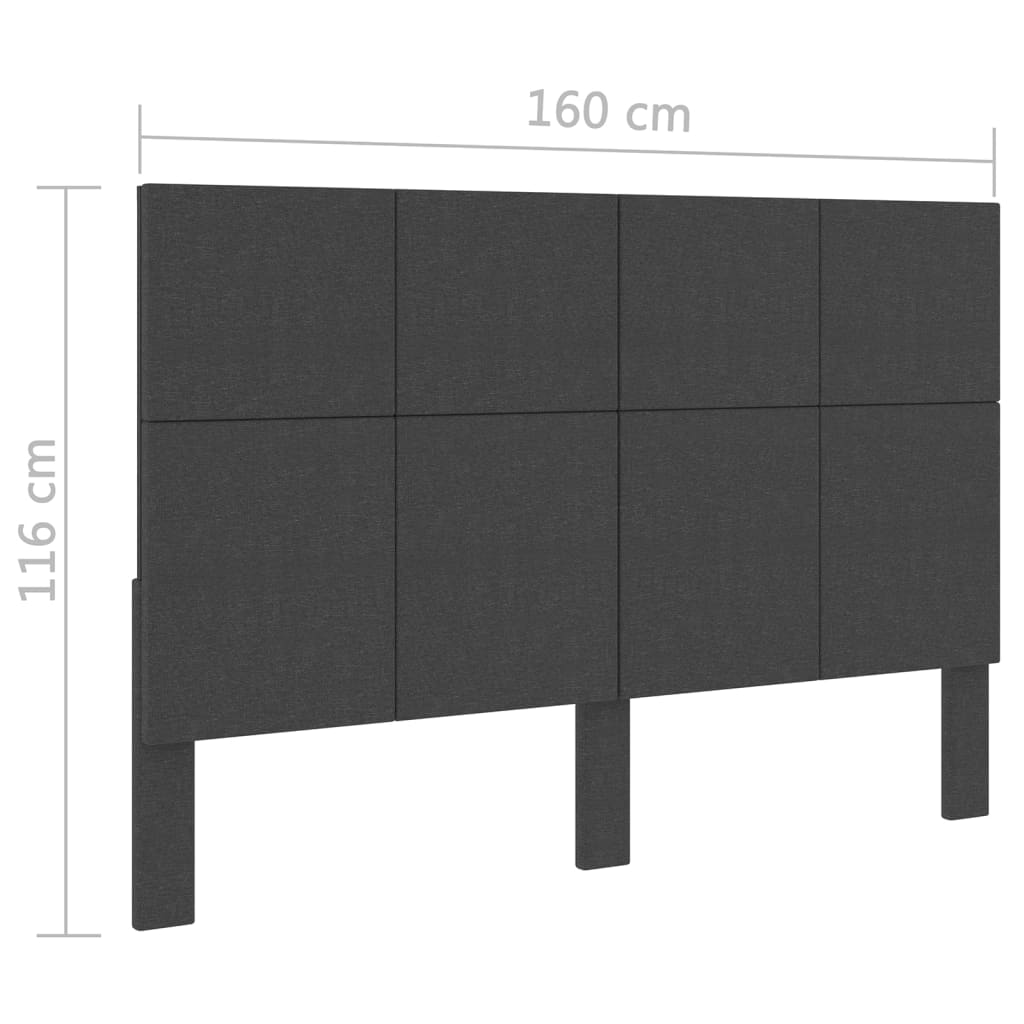 Hoofdbord 140x200 cm getuft stof donkergrijs