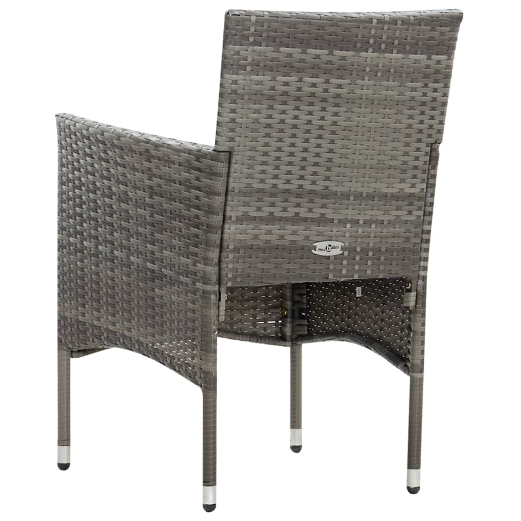 4-delige Loungeset met kussens poly rattan