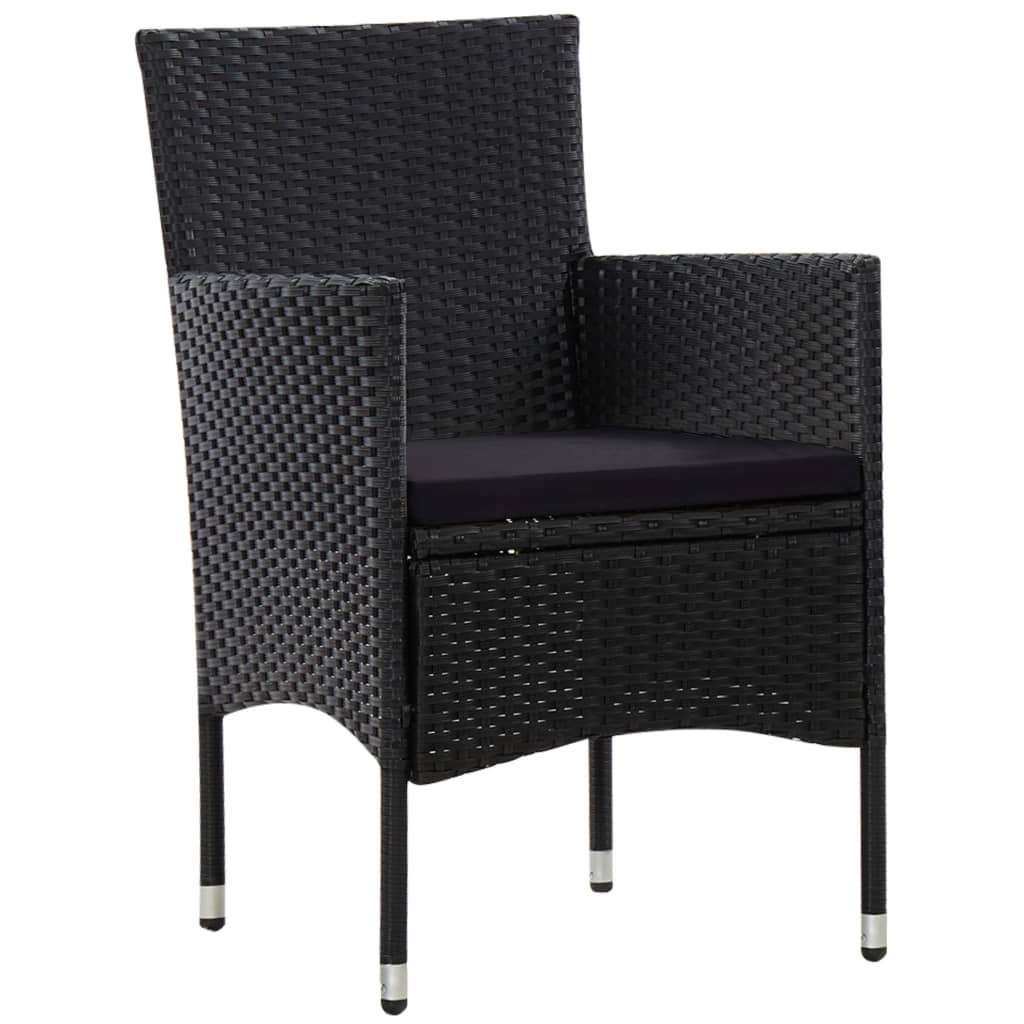 4-delige Loungeset met kussens poly rattan