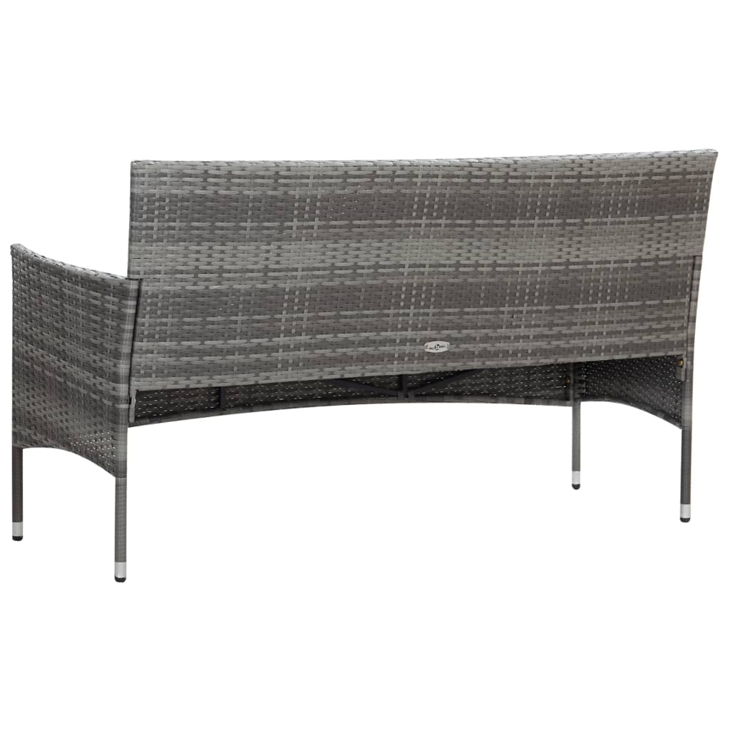 4-delige Loungeset met kussens poly rattan