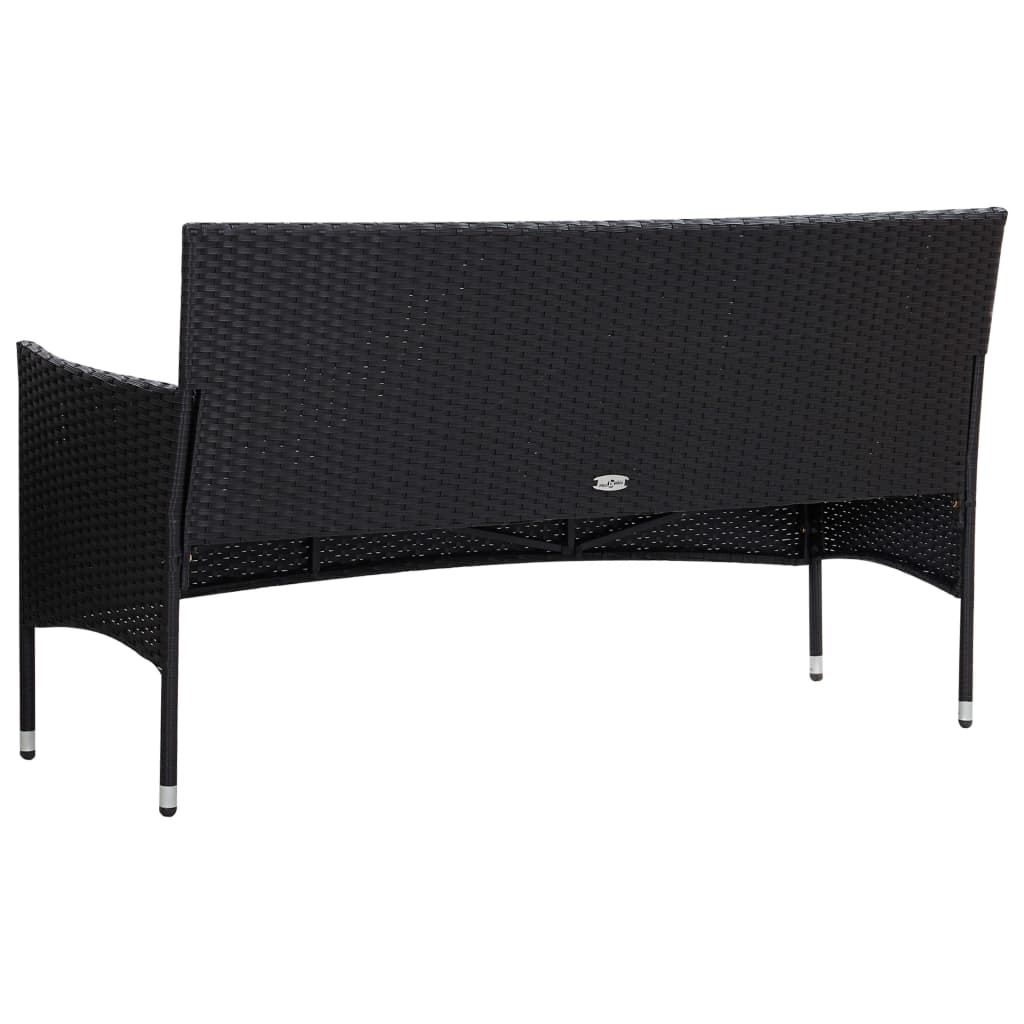 4-delige Loungeset met kussens poly rattan