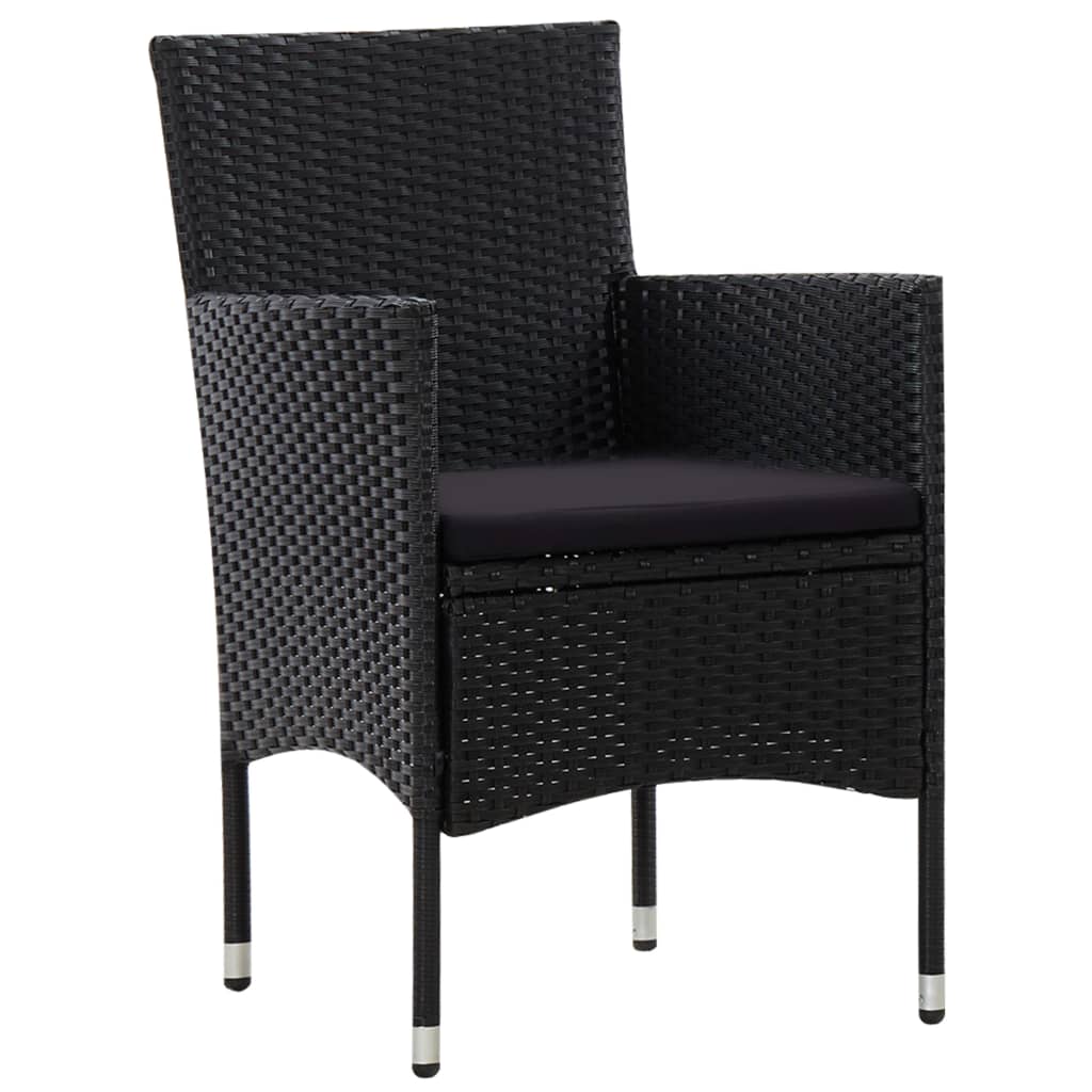 4-delige Loungeset met kussens poly rattan