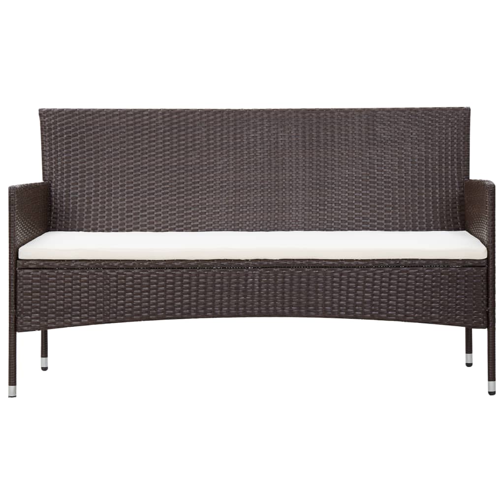 5-delige Loungeset met kussens poly rattan