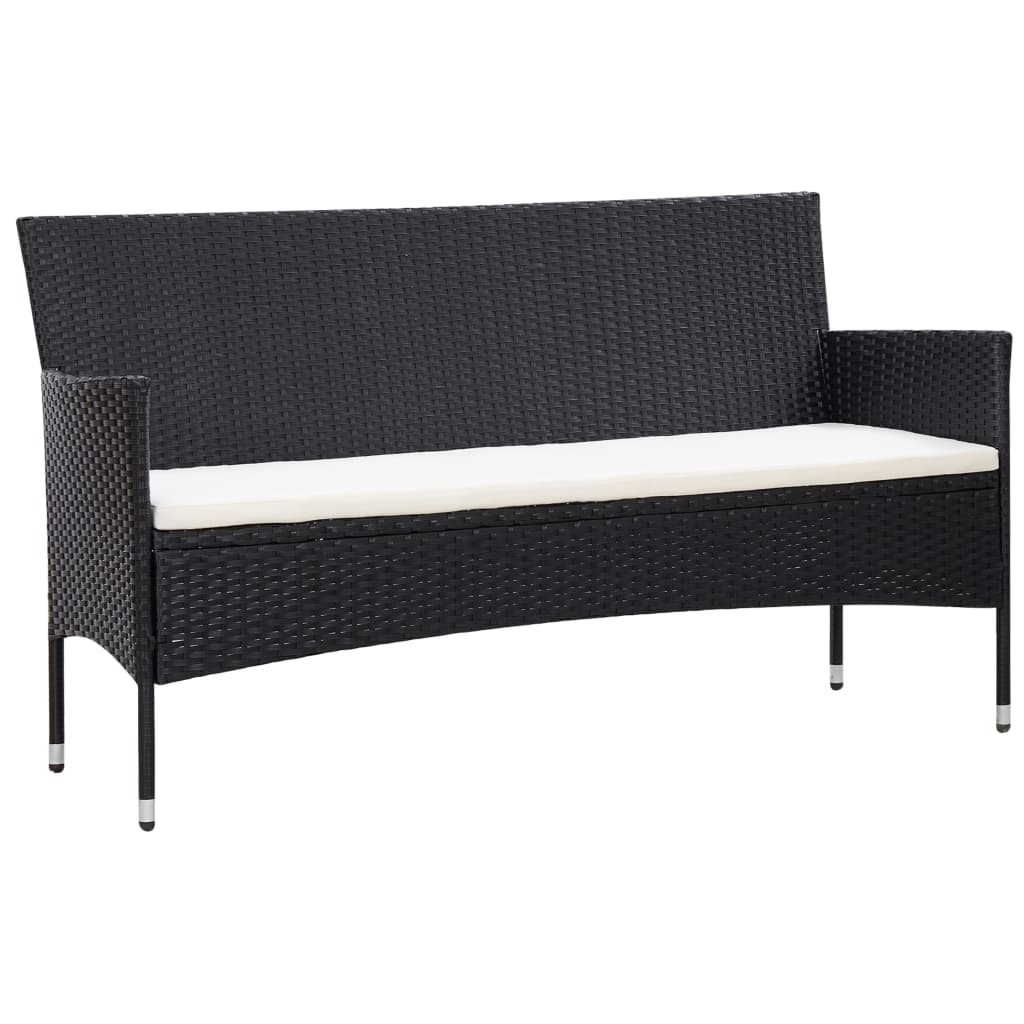 5-delige Loungeset met kussens poly rattan