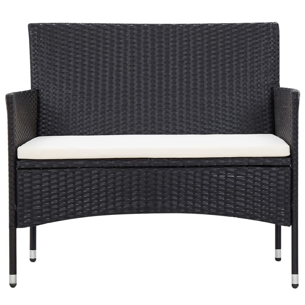 5-delige Loungeset met kussens poly rattan