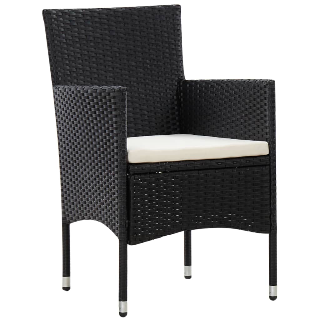 5-delige Loungeset met kussens poly rattan