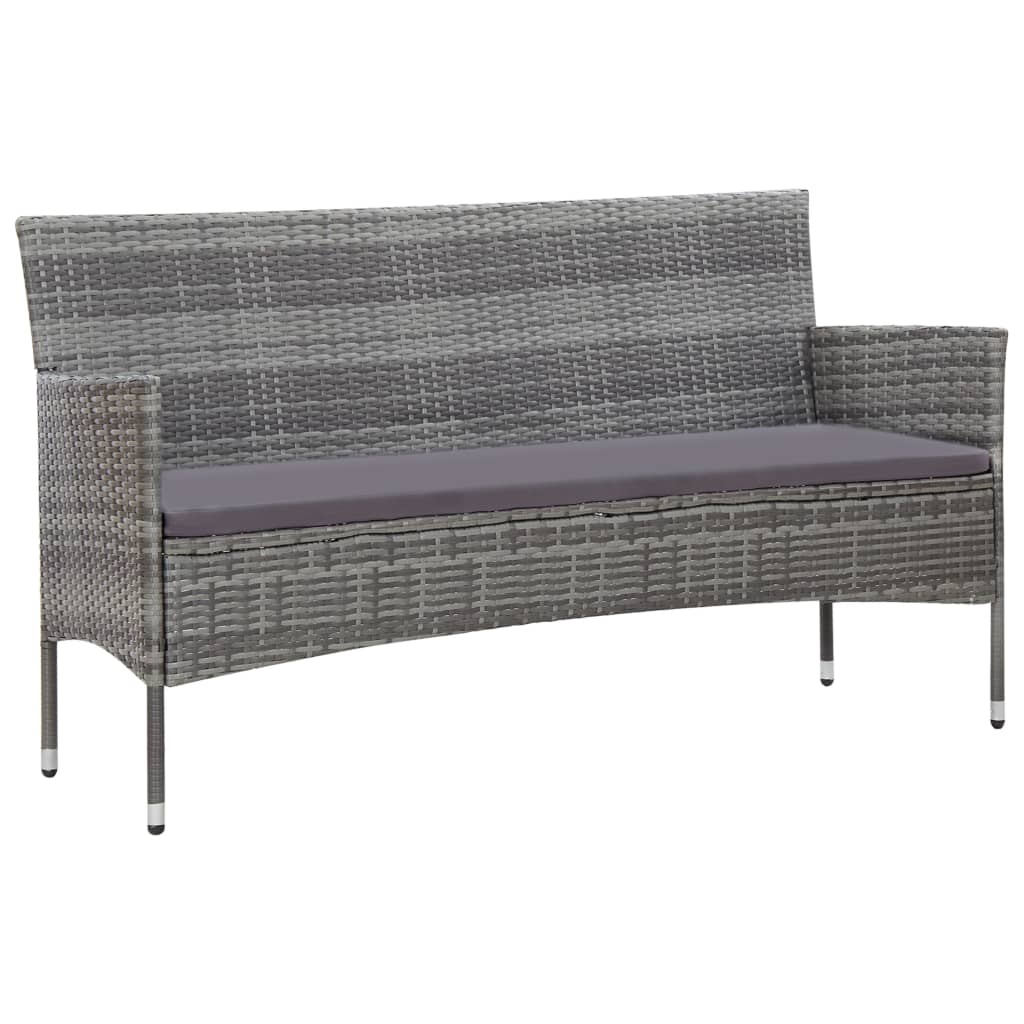 5-delige Loungeset met kussens poly rattan