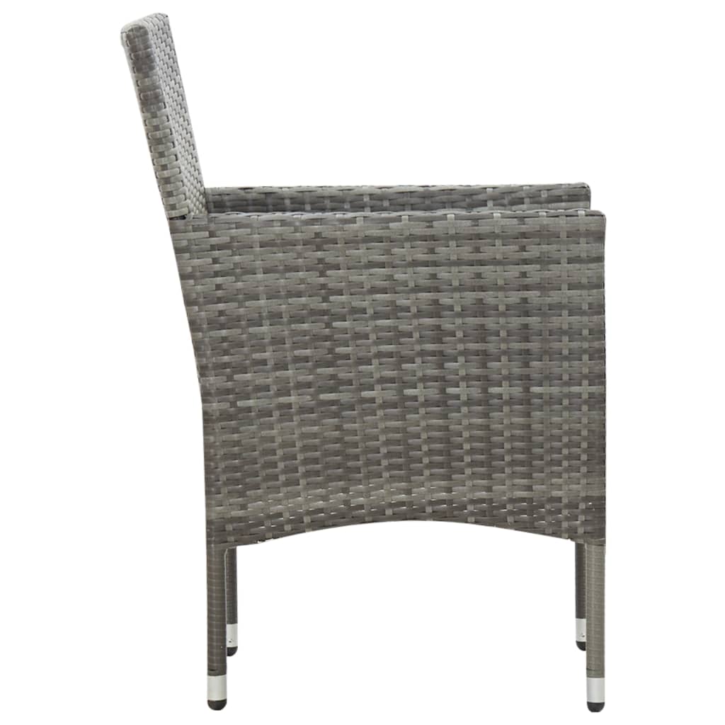 5-delige Loungeset met kussens poly rattan