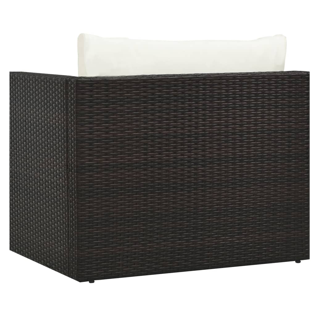 5-delige Loungeset met kussens poly rattan