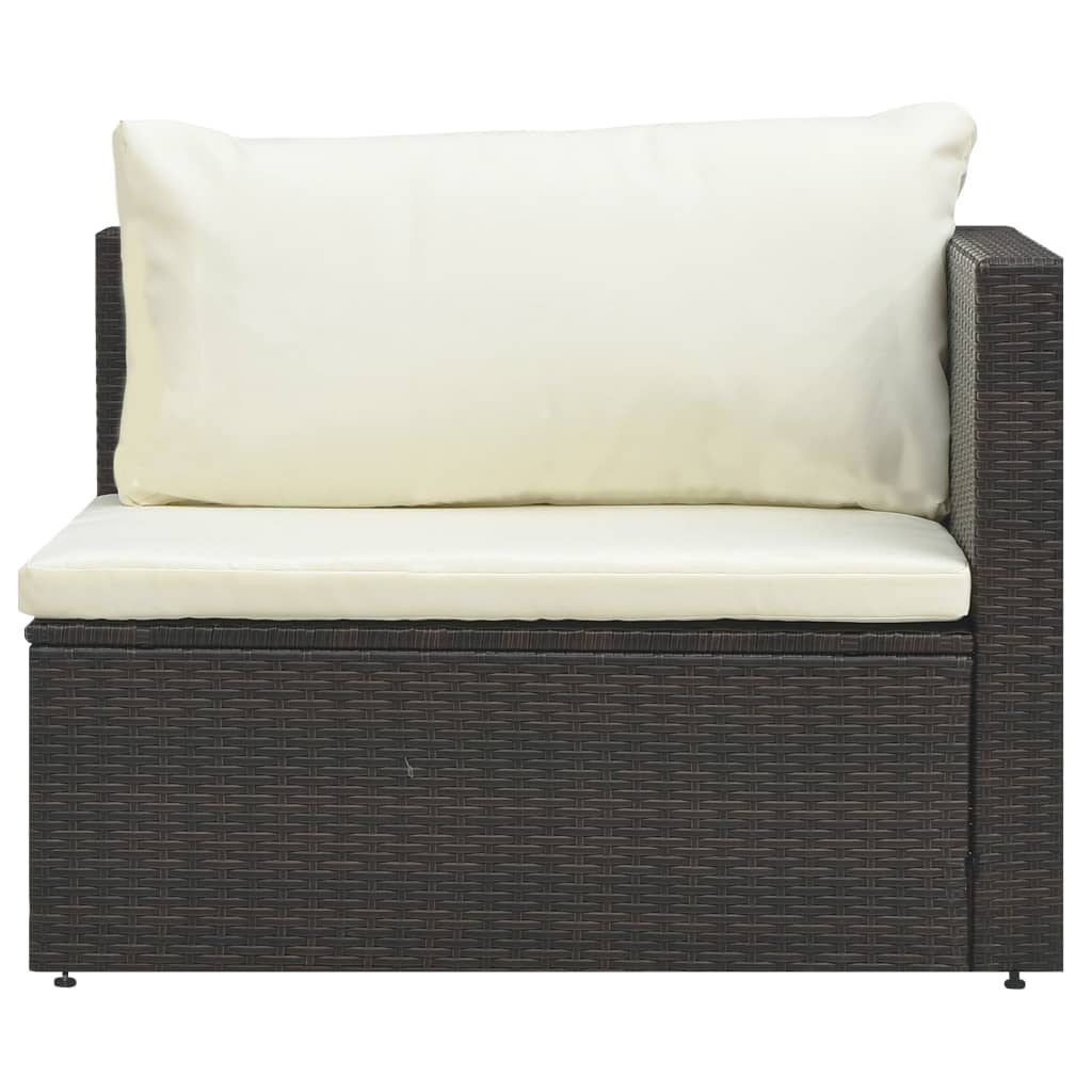 5-delige Loungeset met kussens poly rattan